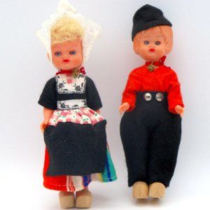 Vintage Souvenier Netherlands Dolls Boy and Girl